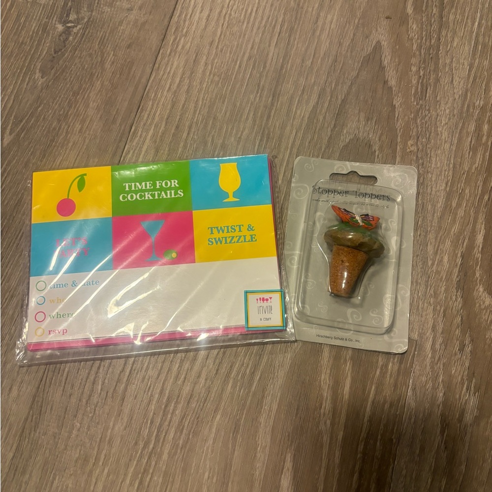 NWT Target 8ct. Party invites & Butterfly Wine Stopper
